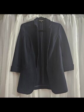Express Navy Open-Front Blazer Jacket